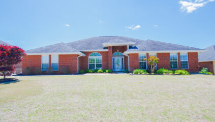 Exterior, Red Brick home, New Listing for sale, harvest alabama, Realtor John Wesley Brooks, Large front yard, beautiful landscaping