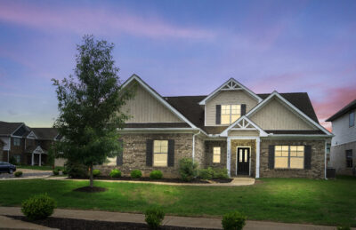 Madison Alabama Home For Sale, Realtor John Wesley brooks, Dusk Photo, front porch, brick home, one story