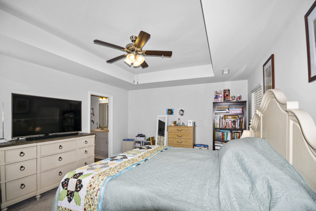 Master Bedroom, white walls, ceiling fan, home for sale, John Wesley Brooks, Realtor 