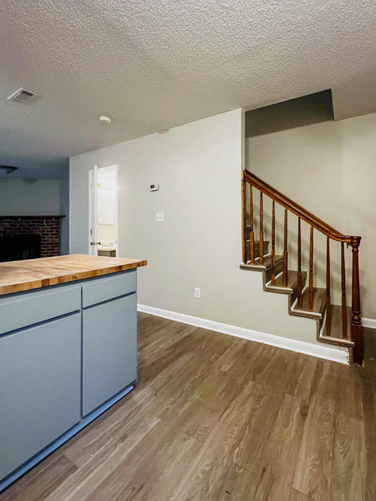 Kitchen and family side view