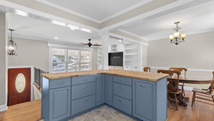 Kitchen, Modern, blue kitchen, custom renovation, blossomwood renovations. Property listed in Huntsville Alabama