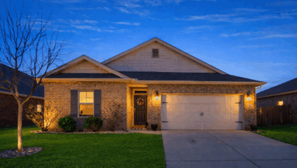 Home For Sale in Meridianville Alabama, Sunset front photo, full brick home, listed by the best Huntsville Alabama Realtor, John Wesley Brooks