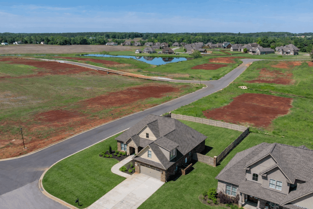 Aerial View of Home for sale in Toney Alabama by Huntsville Best Realtor John Wesley Brooks
